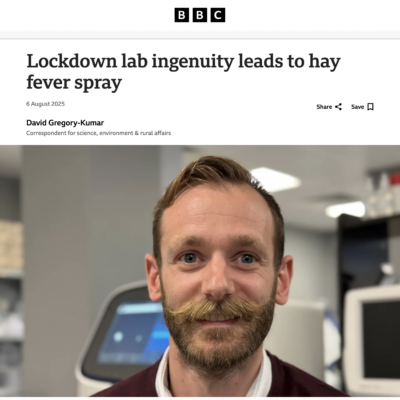 伯明翰大学研究人员正在完善一种无药物鼻喷雾的新配方，用于预防花粉热